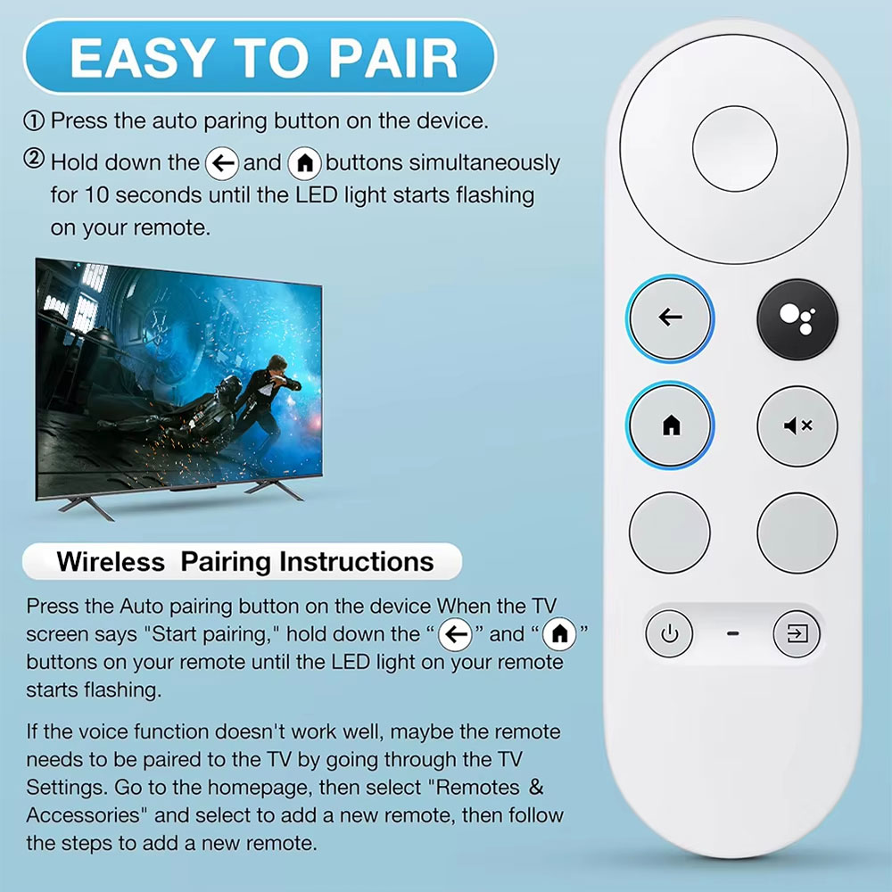 AUL Remote Control Replacement for Chromecast Google TV - G9N9N Gambar produk AUL Remote Control Replacement for Chromecast Google TV - G9N9N - 3