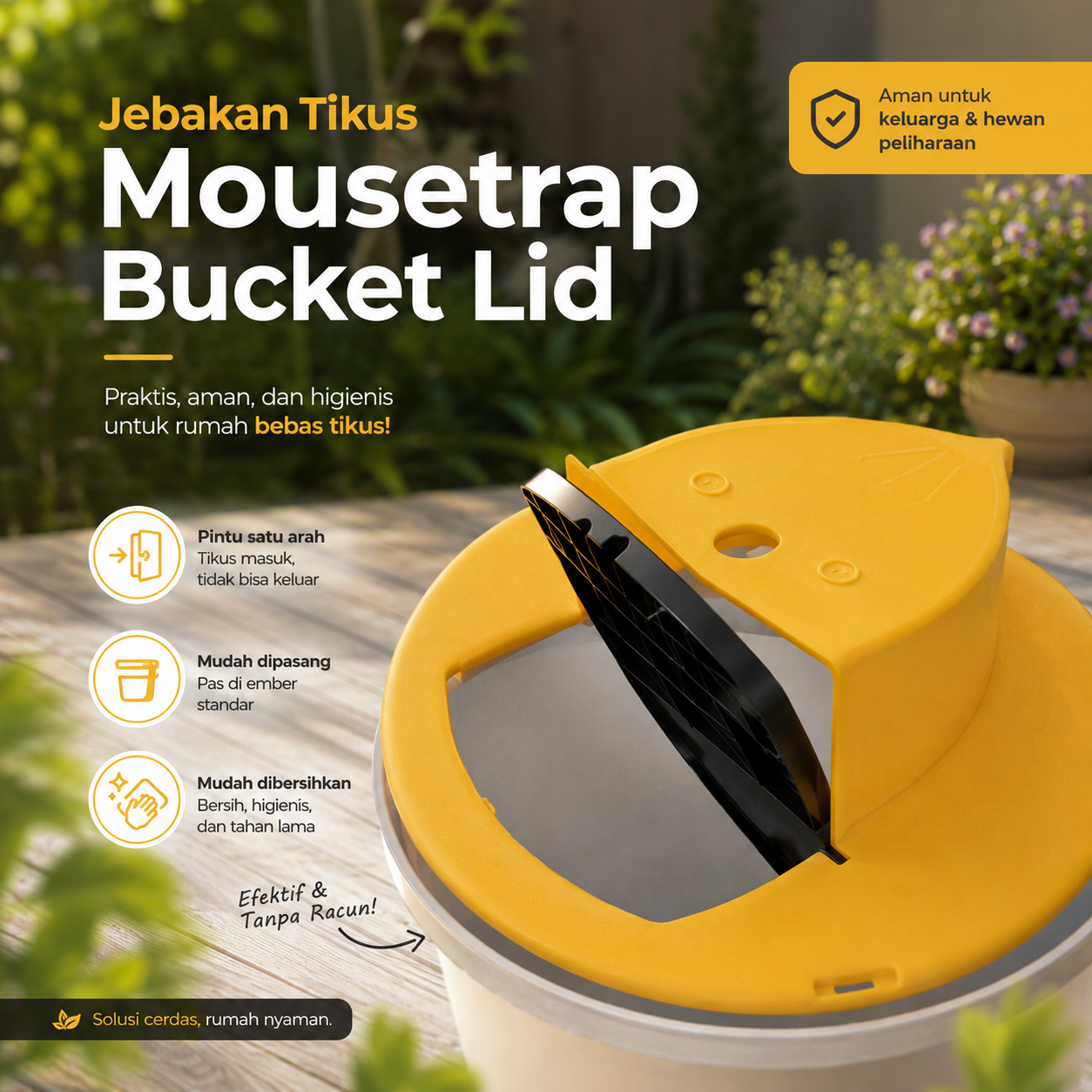 TaffHOME Jebakan Perangkap Tikus Mousetrap Flip Slide Bucklet Lid - HU2051 Gambar produk TaffHOME Jebakan Perangkap Tikus Mousetrap Flip Slide Bucklet Lid - HU2051 - Utama