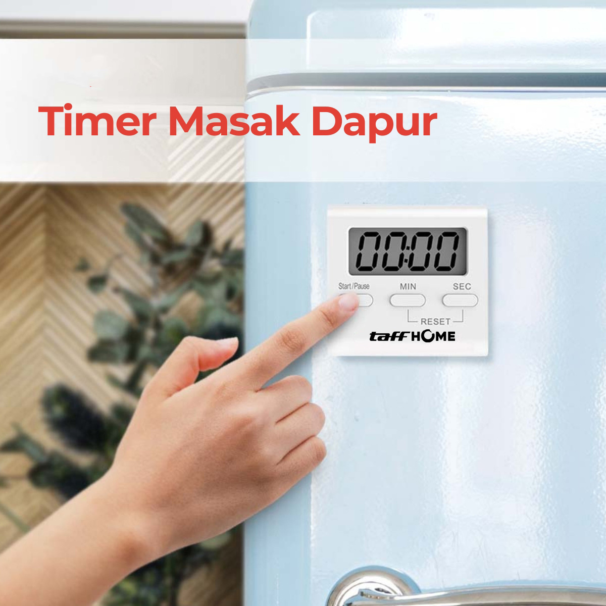 TaffHOME Timer Masak Dapur Digital Magnetic Alarm Kitchen Countdown - T10 Gambar produk TaffHOME Timer Masak Dapur Digital Magnetic Alarm Kitchen Countdown - T10 - Utama