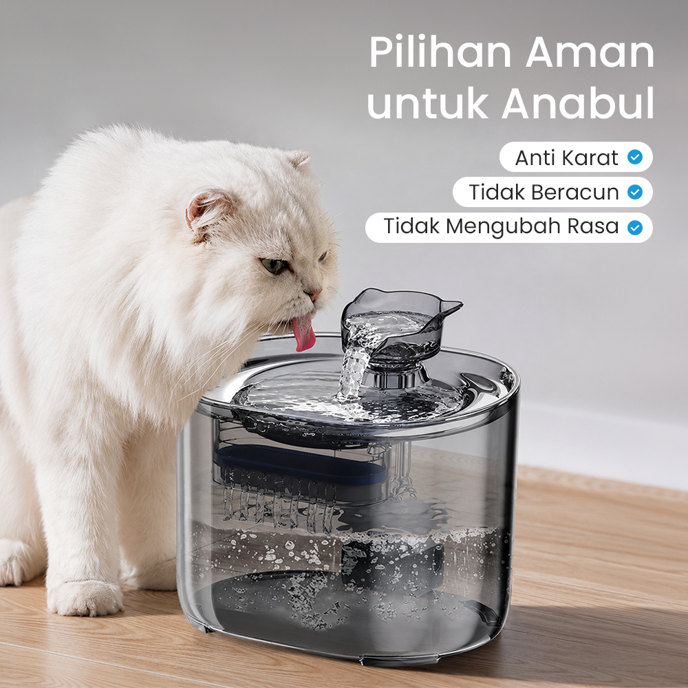 AECAT Water Dispenser Fountain 2 Mode Tempat Minum Kucing Anjing 2.2L - FT-66 Gambar produk AECAT Water Dispenser Fountain 2 Mode Tempat Minum Kucing Anjing 2.2L - FT-66 - 6