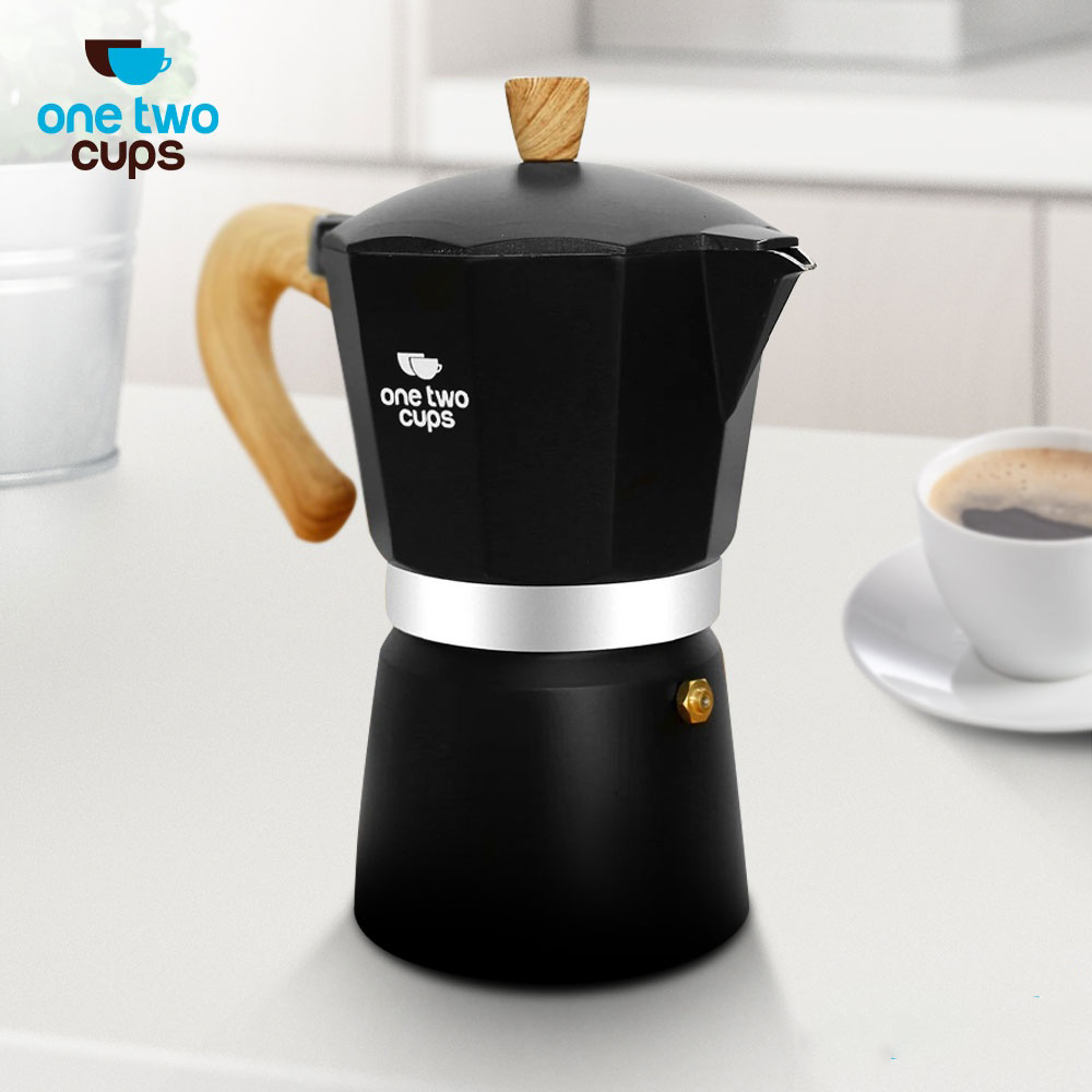 One Two Cups Moka Pot Teko Kopi Espresso Maker Stovetop 6 Cup 300ml - L20 Gambar produk One Two Cups Moka Pot Teko Kopi Espresso Maker Stovetop 6 Cup 300ml - L20 - Utama