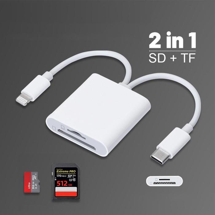 Poru Card Reader Multi Plug 2in1 USB MicroSD TF Card - INU183 Gambar produk Poru Card Reader Multi Plug 2in1 USB MicroSD TF Card - INU183 - 5