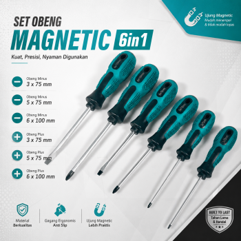 XIN TONG JIN Set Obeng 6in1 Magnetic Bits Screwdriver Repair Tool Kit - XT6
