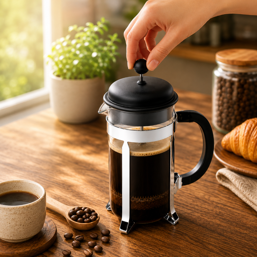 VIGOR French Press Coffee Maker Pot Plunger Borosilicate Glass 350ml - FS35 Gambar produk VIGOR French Press Coffee Maker Pot Plunger Borosilicate Glass 350ml - FS35 - 2