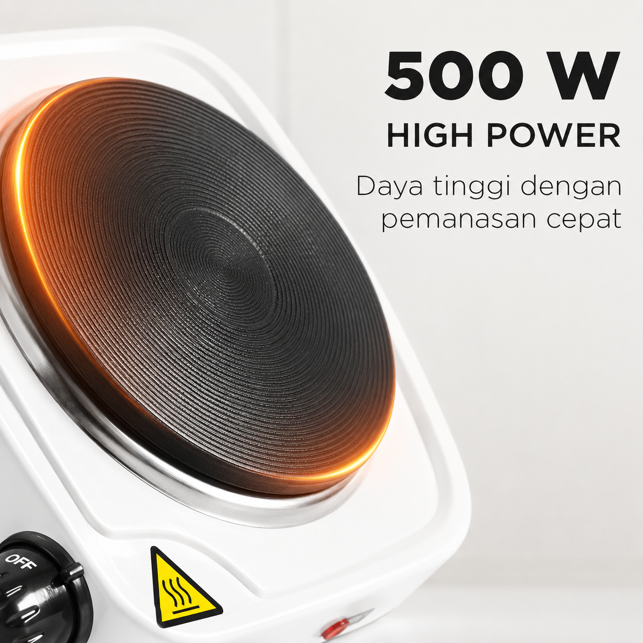 TaffHOME Kompor Listrik 1 Tungku Mini Portable Hot Plate 500W - H1-500-10 Gambar produk TaffHOME Kompor Listrik 1 Tungku Mini Portable Hot Plate 500W - H1-500-10 - 1