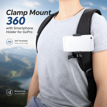 Vamson Clip Clamp Mount 360 Rotary with Smartphone Holder for GoPro - VP512