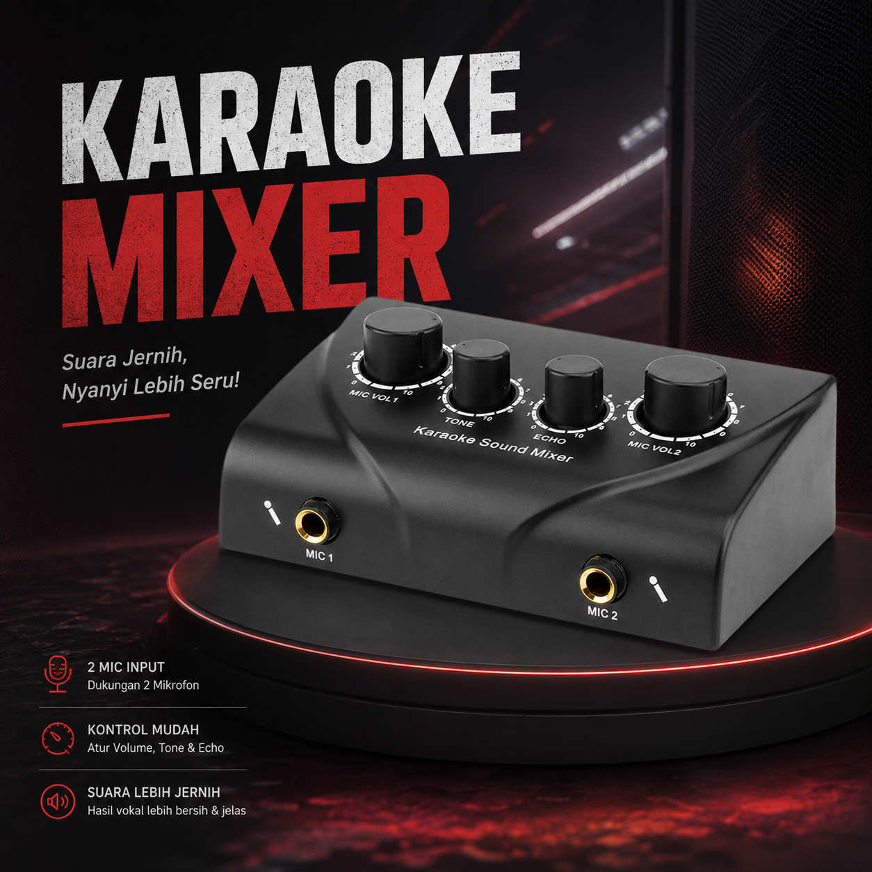 Professional Karaoke Mixer Echo Tone Audio - TD-020 Gambar produk Professional Karaoke Mixer Echo Tone Audio - TD-020 - Utama