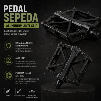 Green Bike Pedal Sepeda MTB Anti Slip Aluminium Alloy - HH-4