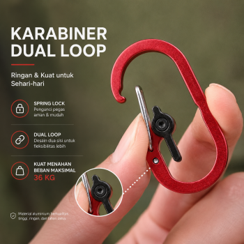G-Biner Karabiner Gantungan Kunci Carabiner Dual Loop Spring Lock 36kg - GC009