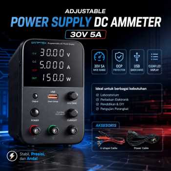 WANPTEK Adjustable Power Supply DC Ammeter Stabilized 30 V 5 A - WPS305H