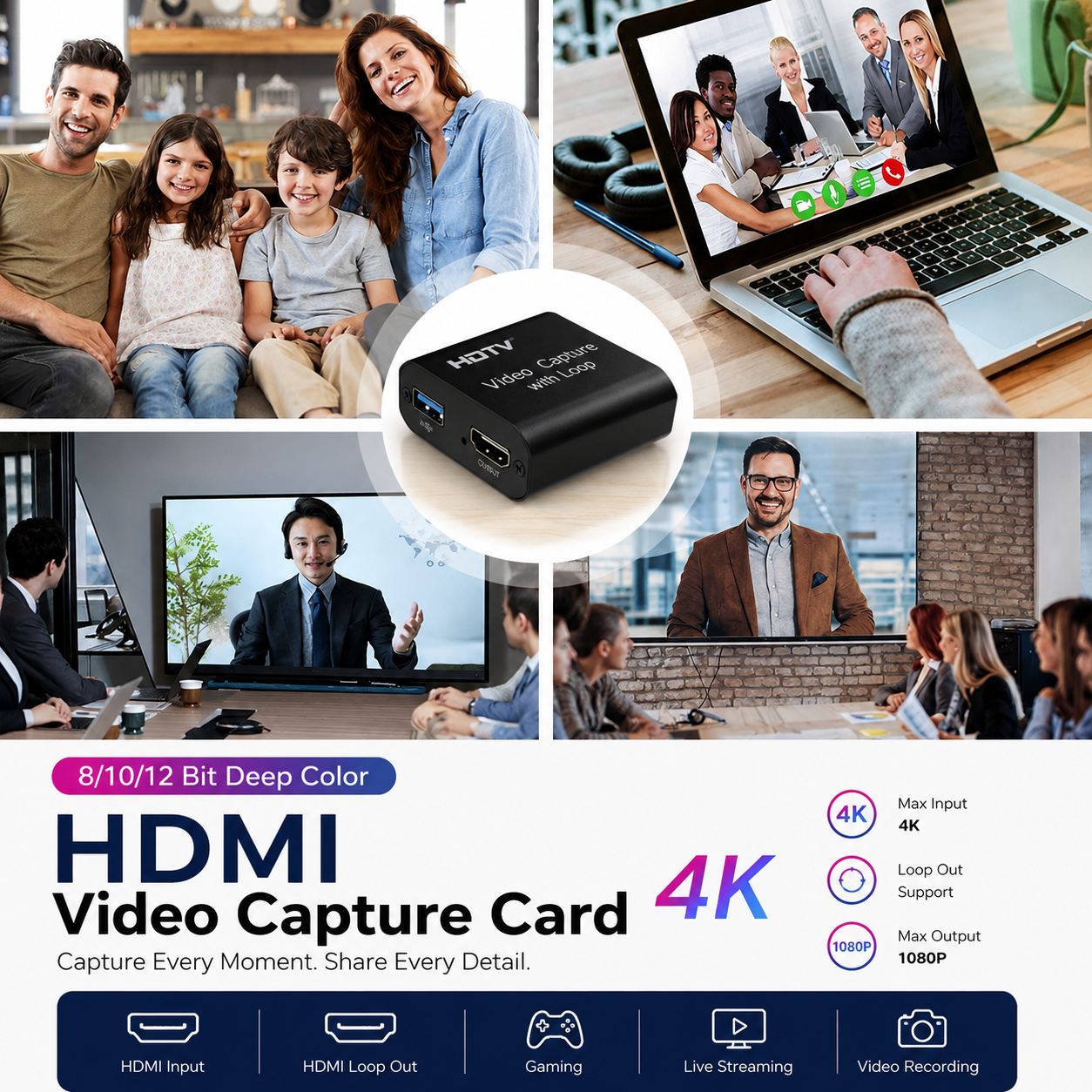ALLOYSEED HDMI Video Capture Card Adapter Record Box USB 2.0 4K - MS119 Gambar produk ALLOYSEED HDMI Video Capture Card Adapter Record Box USB 2.0 4K - MS119 - 1