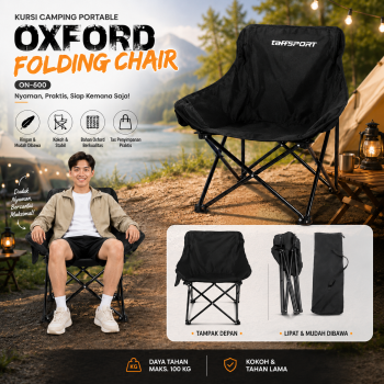 TaffSPORT Kursi Lipat Outdoor Camping Portable Oxford Folding Chair - ON-600