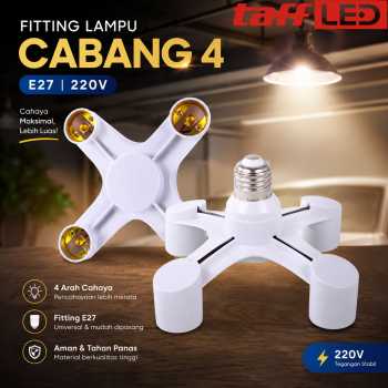 TaffLED Fitting Lampu Bohlam Studio LED Minimalis Cabang 4 E27 220V - HU-400