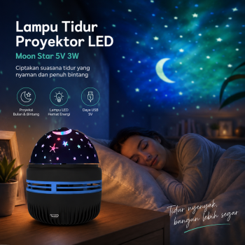TaffLED KERI Lampu Tidur Proyektor LED RGB Moon Night Light Star 5V 3W - XKL-Q6
