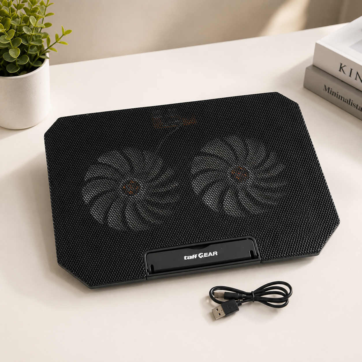 TaffGEAR Cooling Pad Laptop Kipas Pendingin 2 Fan without Knob Speed - Q100 Gambar produk TaffGEAR Cooling Pad Laptop Kipas Pendingin 2 Fan without Knob Speed - Q100 - 6