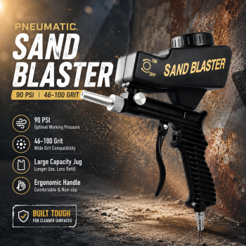 DIZAINLIFE Sand Blaster Gravity Pneumatic Gun Portable 90 PSI - WM-7345R