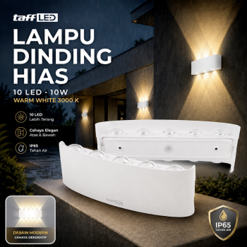 TaffLED Lampu Dinding Hias LED Outdoor Aluminium 10W Warm White - RL-B15