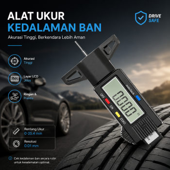 GemRed Alat Ukur Kedalaman Ban Digital Tyre Tread Depth Gauge - QST-601