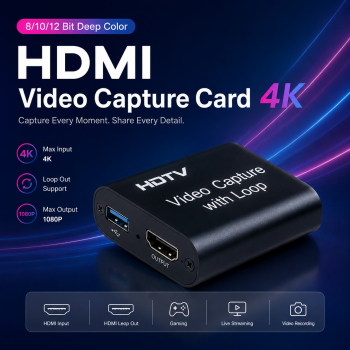 Gambar produk ALLOYSEED HDMI Video Capture Card Adapter Record Box USB 2.0 4K - MS119