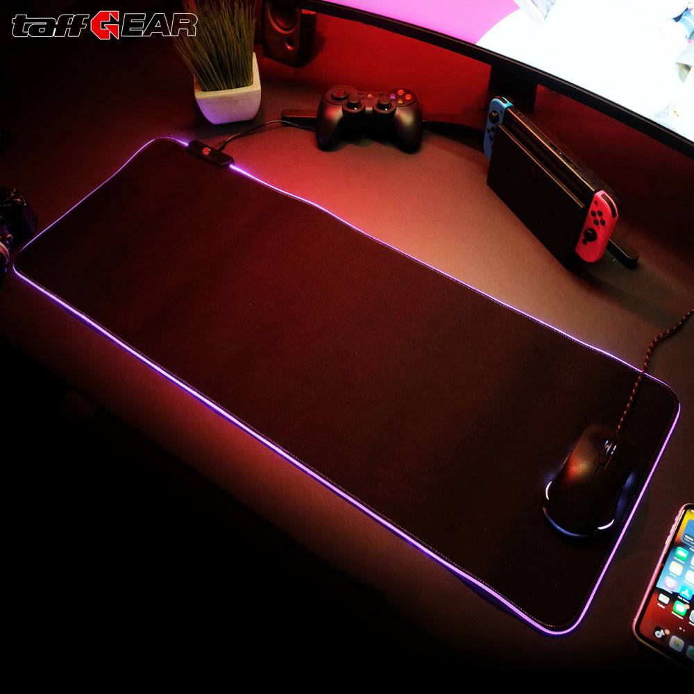 Gambar produk TaffGEAR Mouse Pad Gaming XL RGB LED Desk Mat 900x300x4mm 300x900x4mm - RGB-01 - Utama