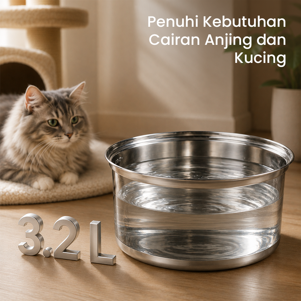 NIZE Water Dispenser Fountain Tempat Air Minum Kucing Anjing 3.2L - N32 Gambar produk NIZE Water Dispenser Fountain Tempat Air Minum Kucing Anjing 3.2L - N32 - 2