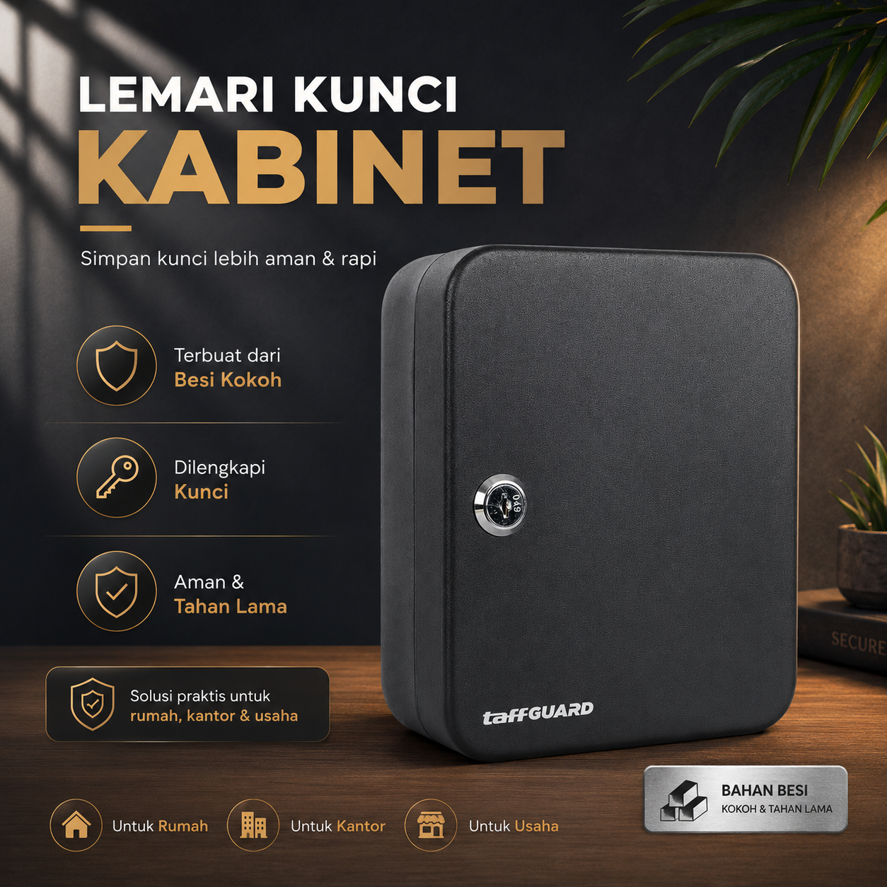 TaffGUARD Lemari Kunci Cabinet 20 Hook Box Wall Mounted with Key Lock - KD-20 Gambar produk TaffGUARD Lemari Kunci Cabinet 20 Hook Box Wall Mounted with Key Lock - KD-20 - Utama
