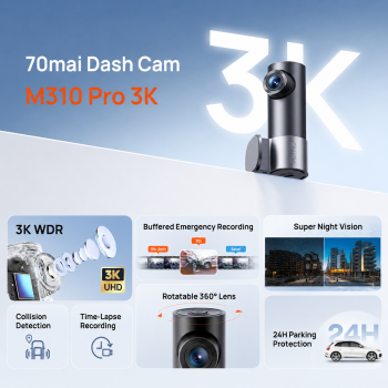 Gambar produk 70mai Dashcam Mobil Rotateable Voice Control Night Vision 3MP 3K - M310 Pro