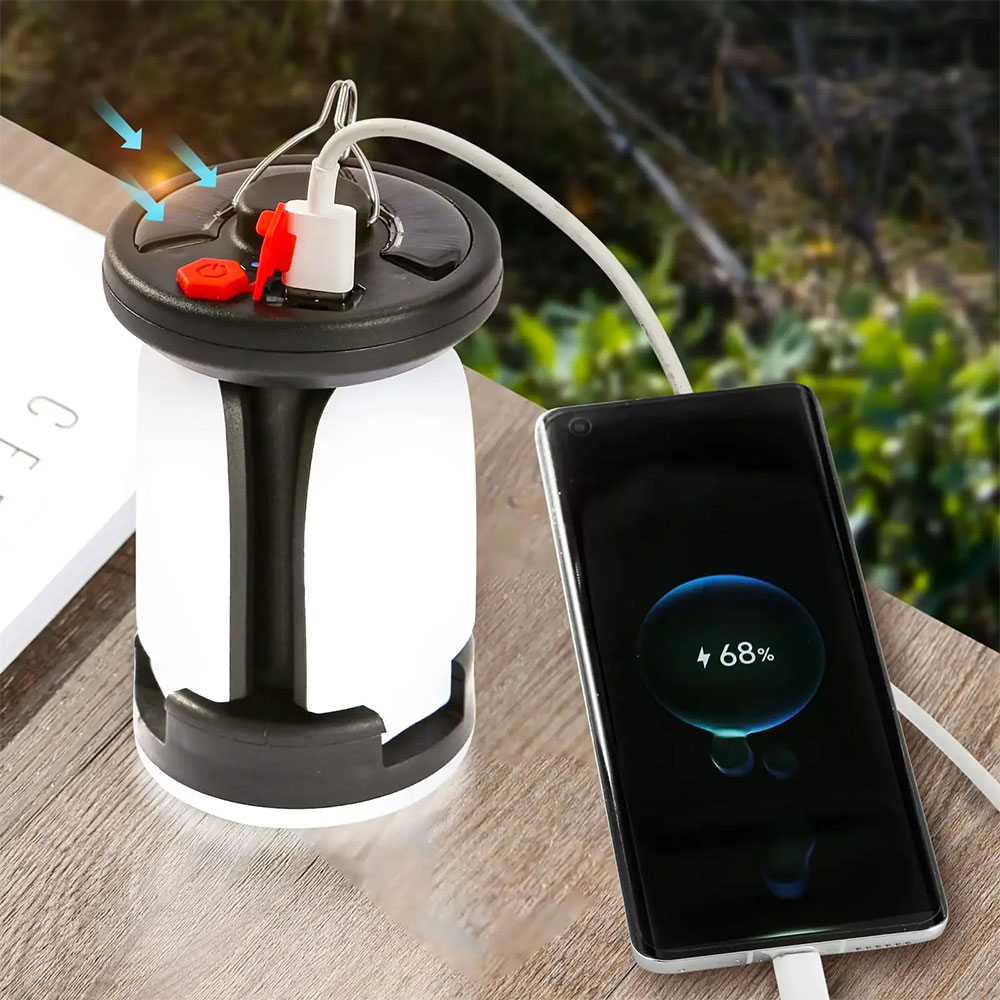 NEWB Lampu Emergency LED Camping Solar Foldable USB 5W 2400mAh - 2030 Gambar produk NEWB Lampu Emergency LED Camping Solar Foldable USB 5W 2400mAh - 2030 - 4