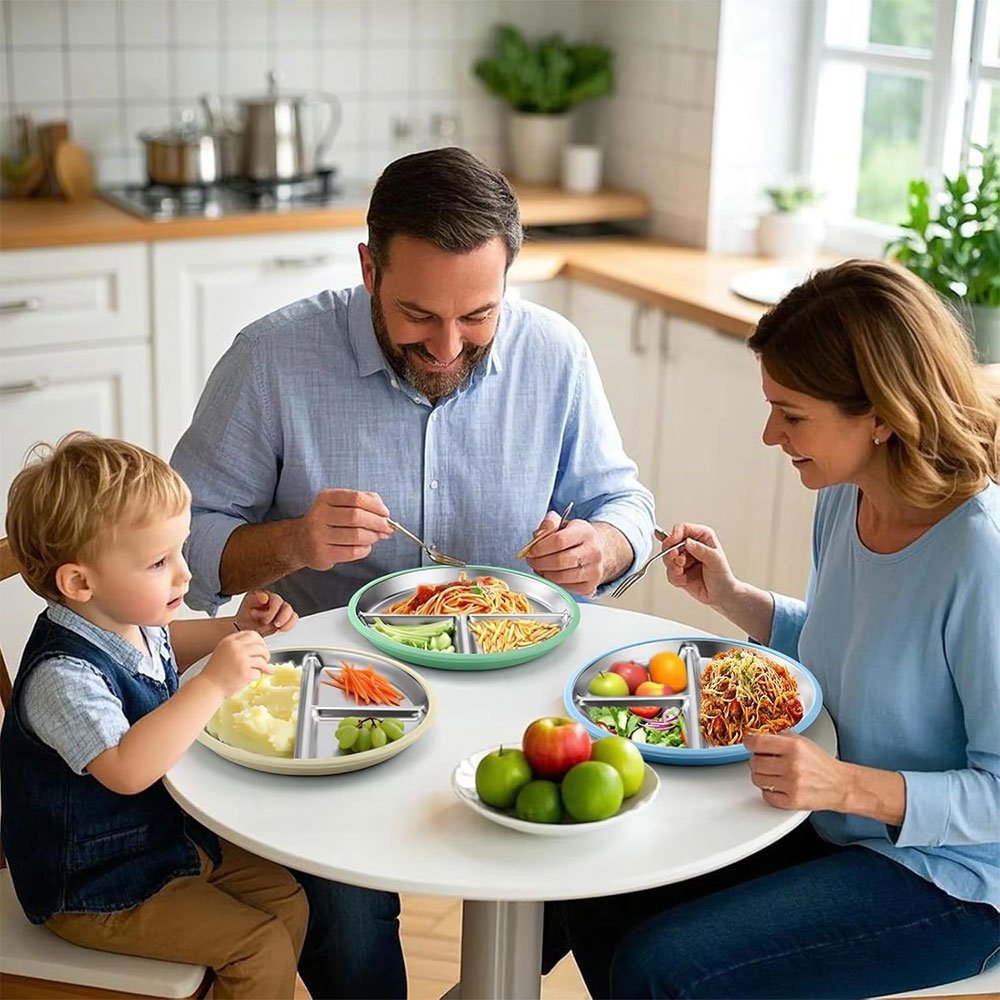 Bakpo Stainless Suction Plate Piring Makan Bayi Anti Slip - SGEE10 Gambar produk Bakpo Stainless Suction Plate Piring Makan Bayi Anti Slip - SGEE10 - 6
