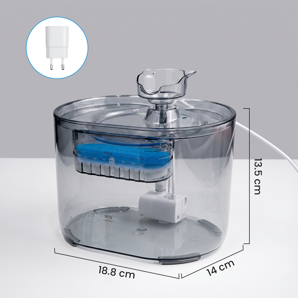 AECAT Water Dispenser Fountain 2 Mode Tempat Minum Kucing Anjing 2.2L - FT-66 Gambar produk AECAT Water Dispenser Fountain 2 Mode Tempat Minum Kucing Anjing 2.2L - FT-66 - 8