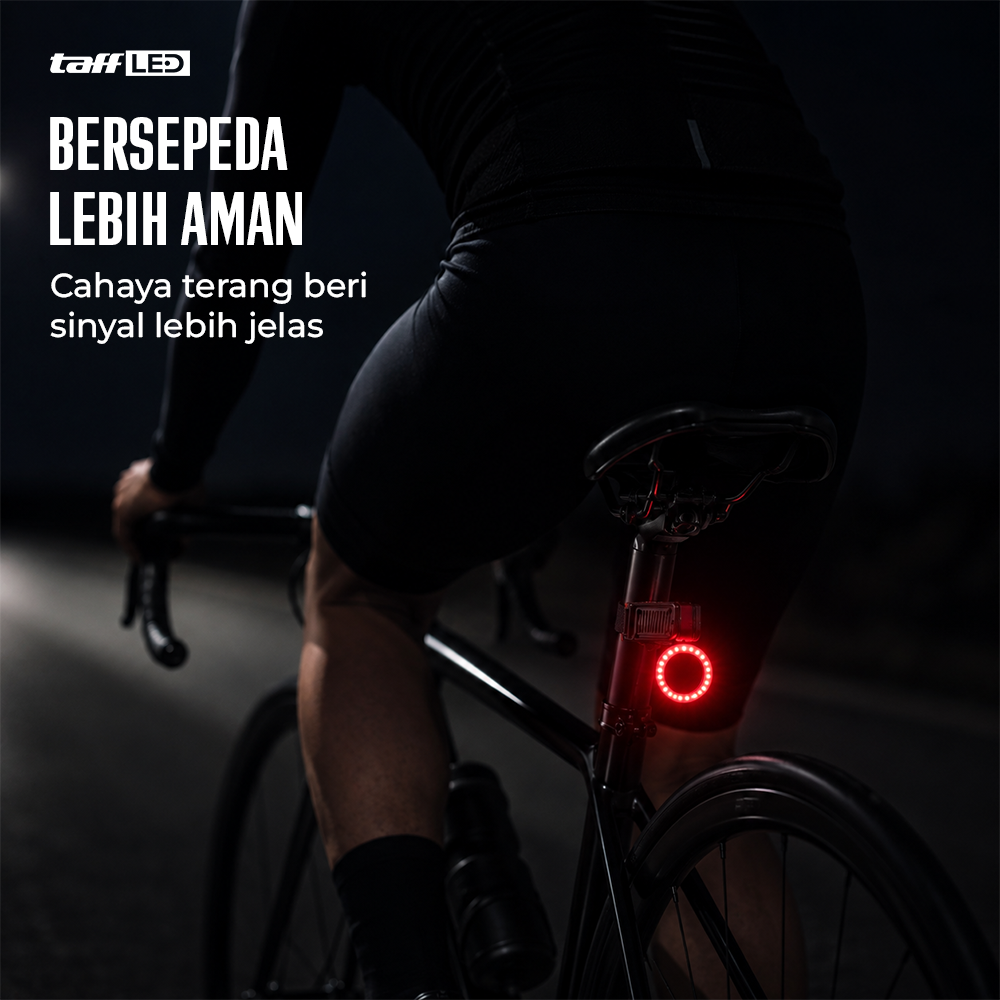 TaffLED Lampu Belakang Sepeda LED Rechargeable Waterproof Tail Light Circle - ZH097 Gambar produk TaffLED Lampu Belakang Sepeda LED Rechargeable Waterproof Tail Light Circle - ZH097 - 1