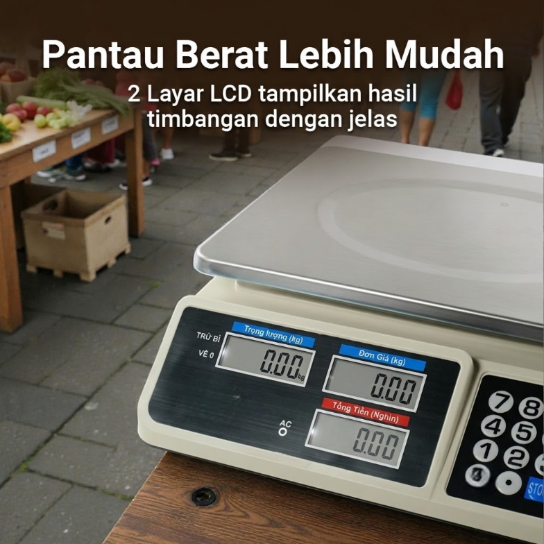 Protopic Timbangan Digital Buah Makanan Commercial Retail Scale 40kg - PT95 Gambar produk Protopic Timbangan Digital Buah Makanan Commercial Retail Scale 40kg - PT95 - 3