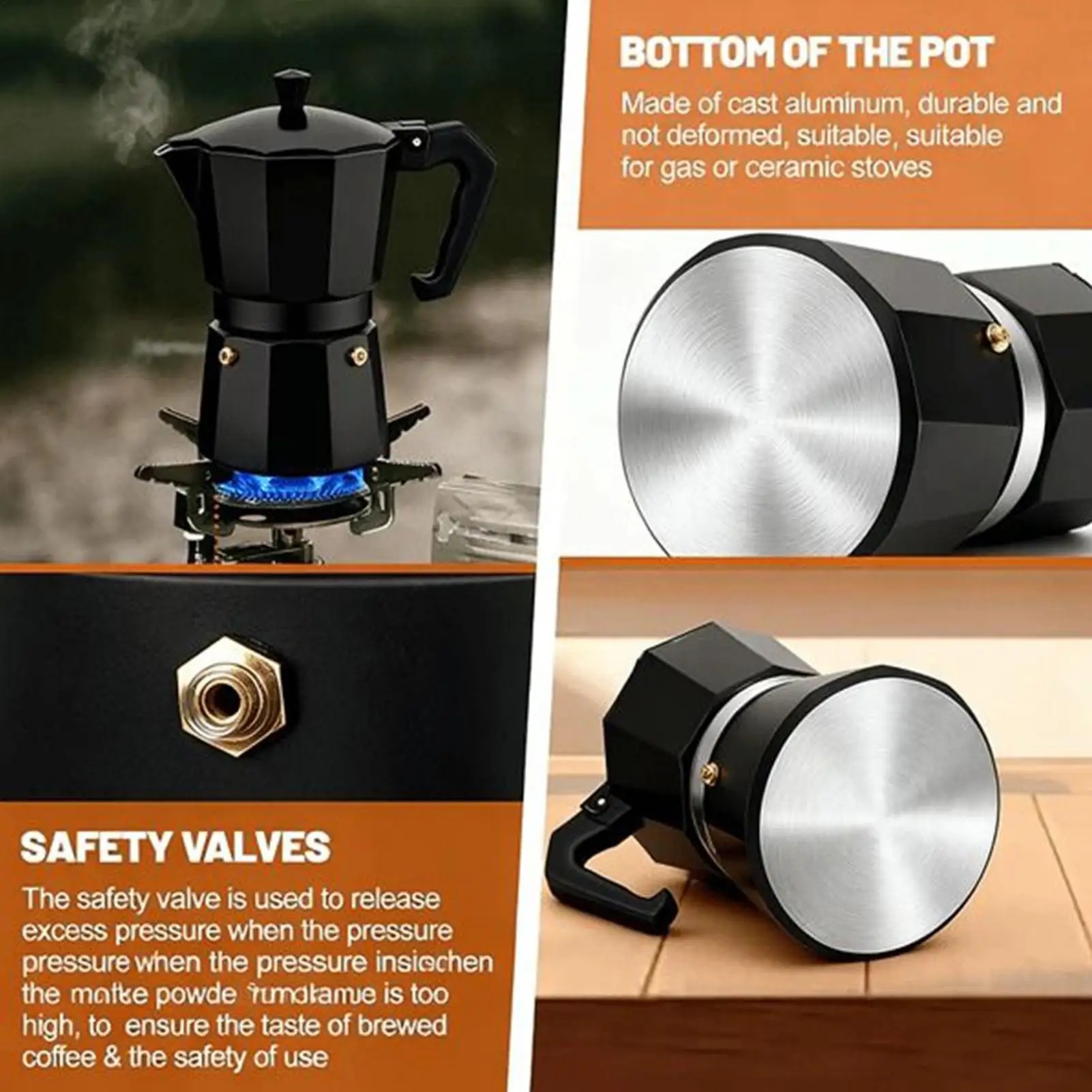 One Two Cups Moka Pot Teko Kopi Espresso Coffee Maker Stovetop 12 Cup 600ml - L25 Gambar produk One Two Cups Moka Pot Teko Kopi Espresso Coffee Maker Stovetop 12 Cup 600ml - L25 - 4