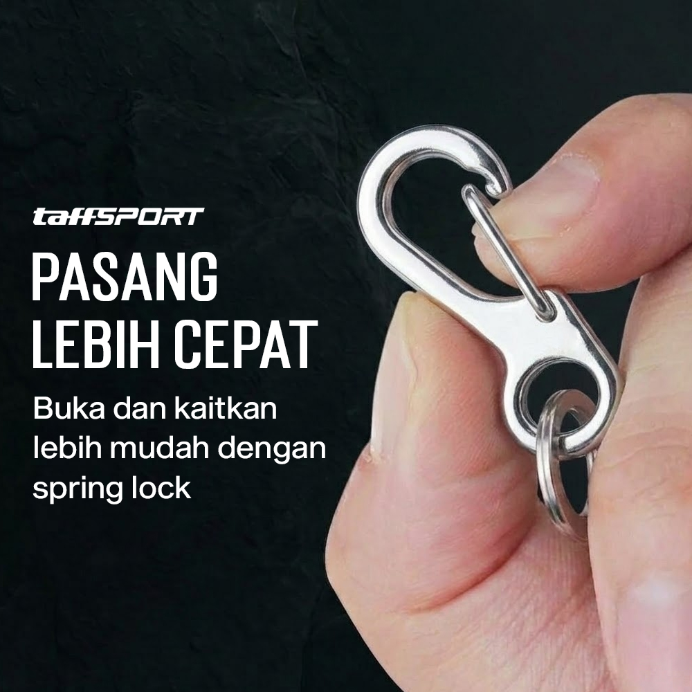 TaffSPORT Karabiner Mini Gantungan Kunci Keychain Hanging Buckle - AT10 Gambar produk TaffSPORT Karabiner Mini Gantungan Kunci Keychain Hanging Buckle - AT10 - 2