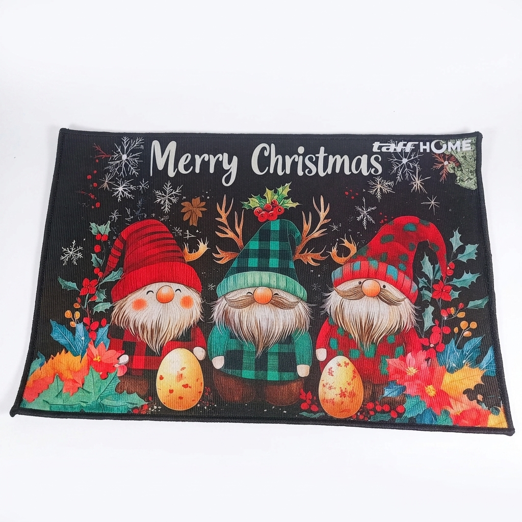 Gambar produk TaffHOME Keset Kamar Mandi Natal Bathroom Mat Absorbent Velvet 40x60cm 3 Gnome - LA-80 - 4