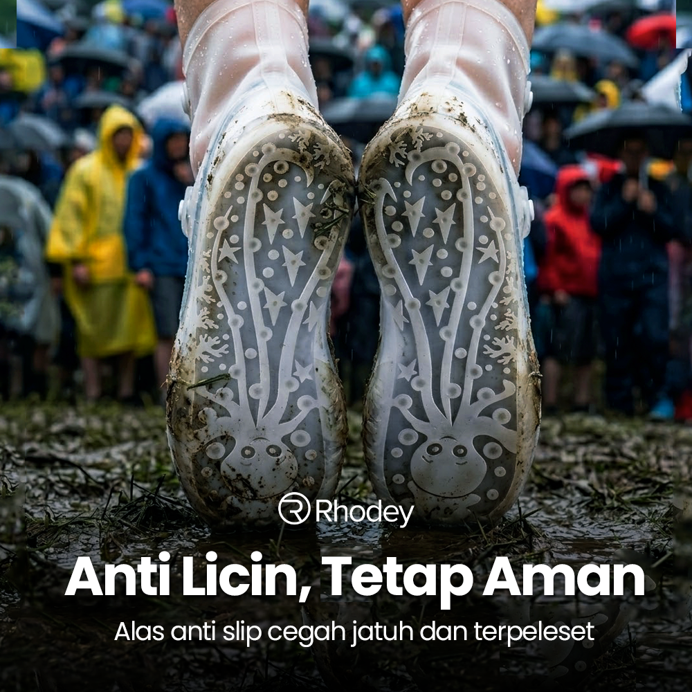 Rhodey Cover Sepatu Pelindung Anti Air Hujan PVC 1 Pair with Buckle 40-41 - F-100 Gambar produk Rhodey Cover Sepatu Pelindung Anti Air Hujan PVC 1 Pair with Buckle 40-41 - F-100 - 2