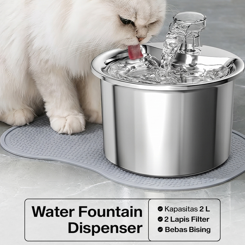 AONISE Water Dispenser Fountain Tempat Air Minum Kucing Anjing 2L - FT333 Gambar produk AONISE Water Dispenser Fountain Tempat Air Minum Kucing Anjing 2L - FT333 - Utama