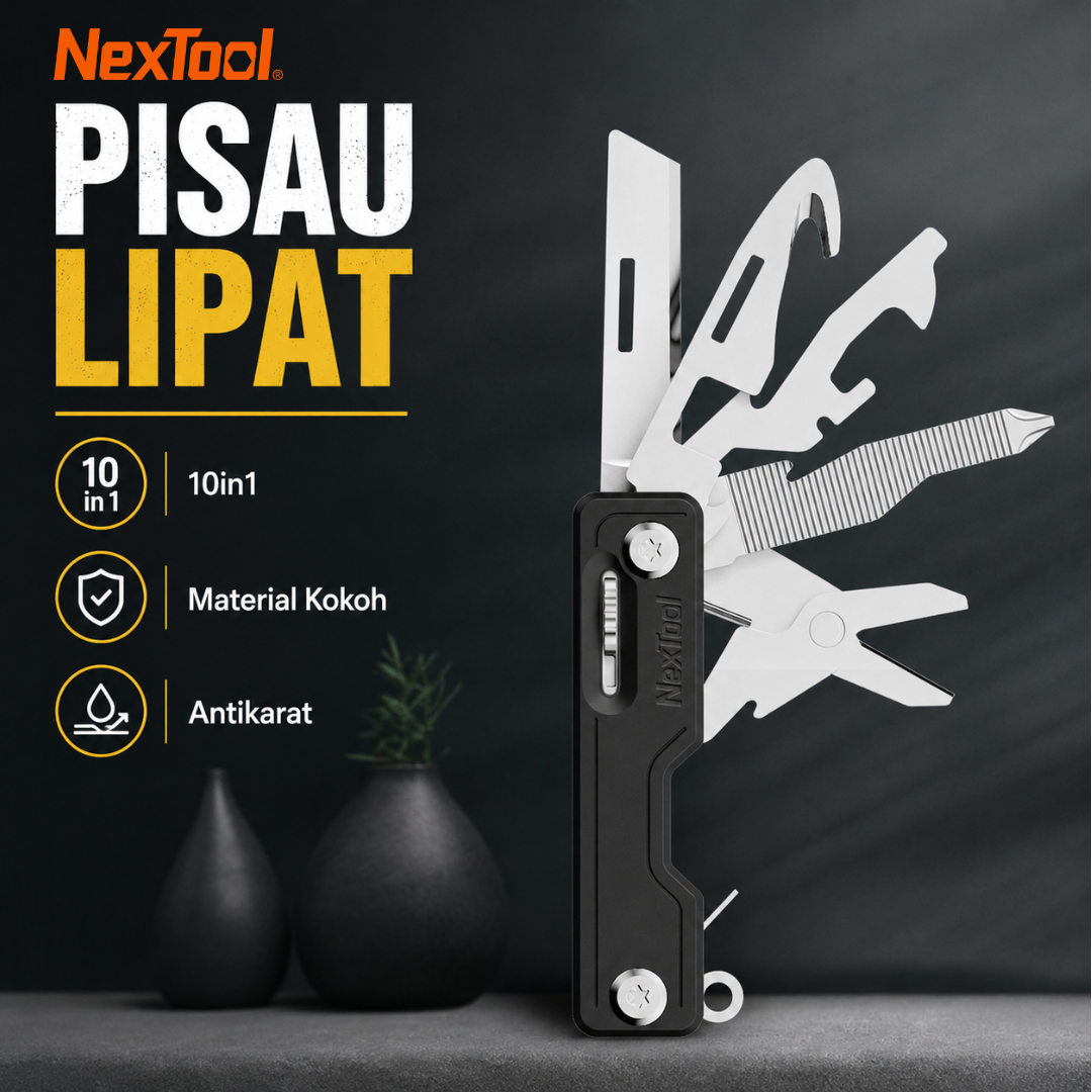 NexTool Pisau Lipat Swiss Army Multitools 10in1 Outdoor Survival Knife - NE20096 Gambar produk NexTool Pisau Lipat Swiss Army Multitools 10in1 Outdoor Survival Knife - NE20096 - Utama