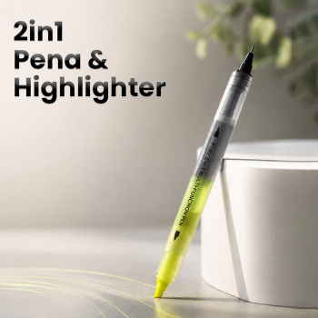 Kaco Pure Pena Pulpen Gel 2in1 Highlighter Multifungsi Hitam 1 PCS - K1068