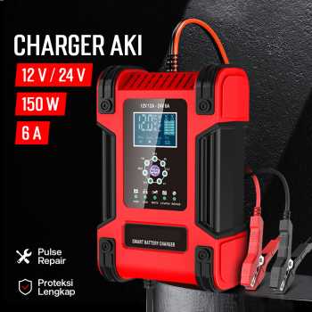 Gambar produk FOXSUR Charger Aki Mobil Motor Intelligent Battery Charger 12-24V 12A - FBC122412D