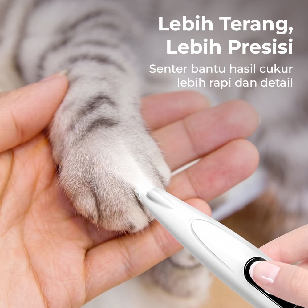 HWY Alat Cukur Bulu Kaki Hewan Elektrik Shaving Trimmer Pet 500mAh - H-410 Gambar produk HWY Alat Cukur Bulu Kaki Hewan Elektrik Shaving Trimmer Pet 500mAh - H-410 - 3