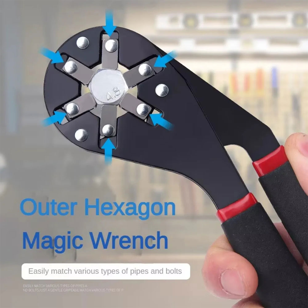 JH Kunci Ring Sok Universal Multifungsi Hexagonal Magic Wrench 8 Inch - GJ015 Gambar produk JH Kunci Ring Sok Universal Multifungsi Hexagonal Magic Wrench 8 Inch - GJ015 - 2