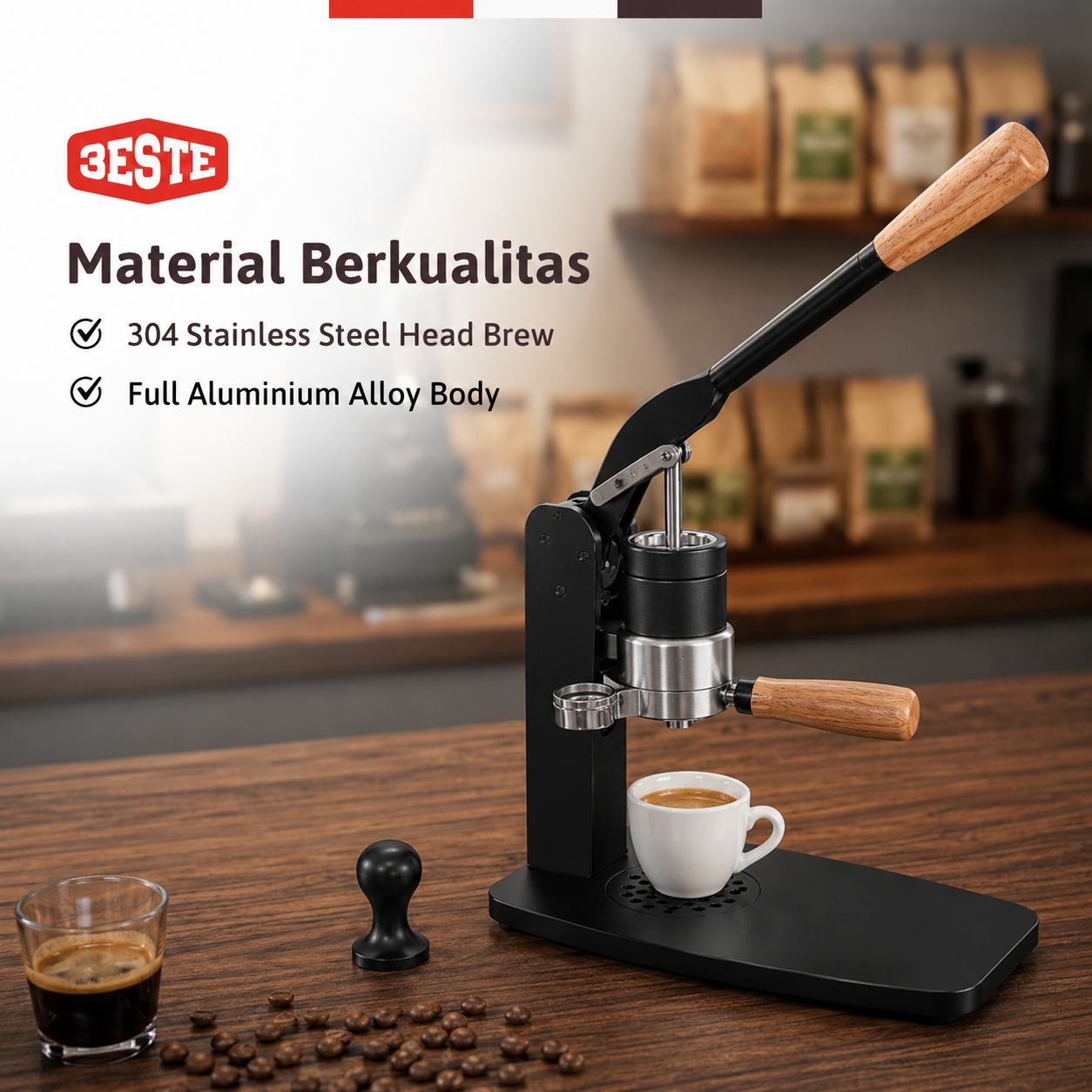 Trieste Mesin Kopi Espresso Manual Hand Press Planetary Gear Reduction - K11 Gambar produk Trieste Mesin Kopi Espresso Manual Hand Press Planetary Gear Reduction - K11 - 4