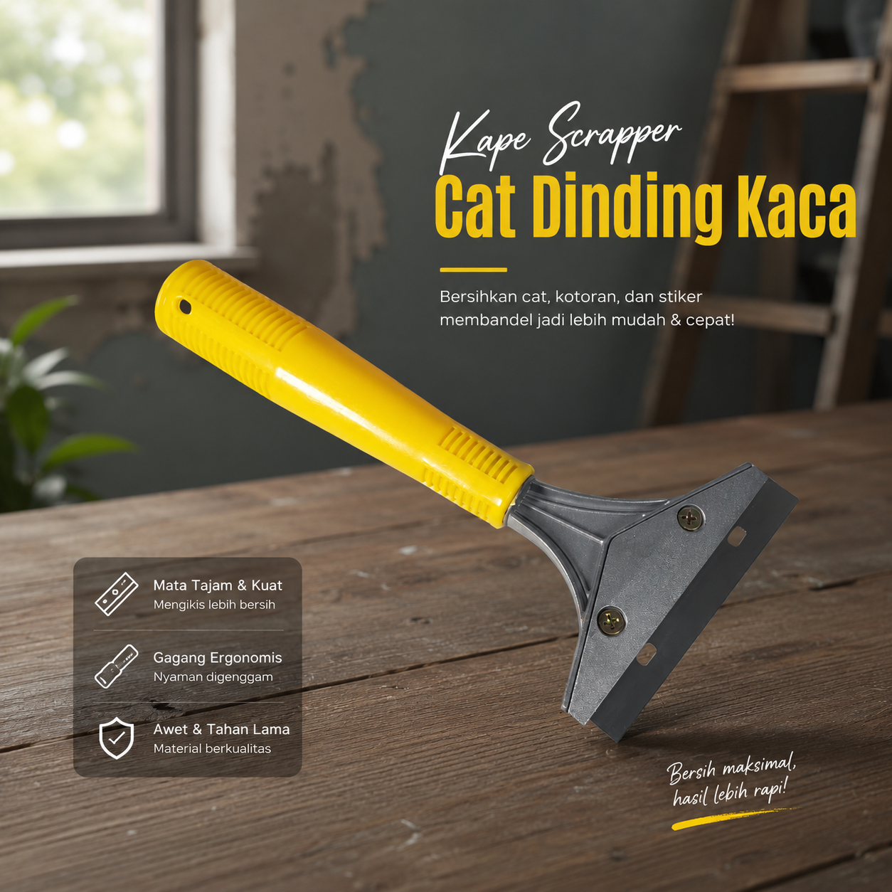 WNV Kape Cat Keramik Multifunctional Floor Wall Glass Scraper - W-21 Gambar produk WNV Kape Cat Keramik Multifunctional Floor Wall Glass Scraper - W-21 - Utama
