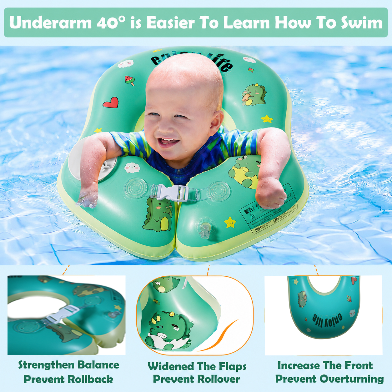 Enjoy Life Ban Pelampung Renang Bayi Underarm Swim Inflatable 16cm - H010 Gambar produk Enjoy Life Ban Pelampung Renang Bayi Underarm Swim Inflatable 16cm - H010 - 3