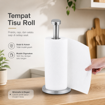 Fostor Tempat Tisu Kitchen Paper Roll Tissue Towel Holder Stand - HJ75