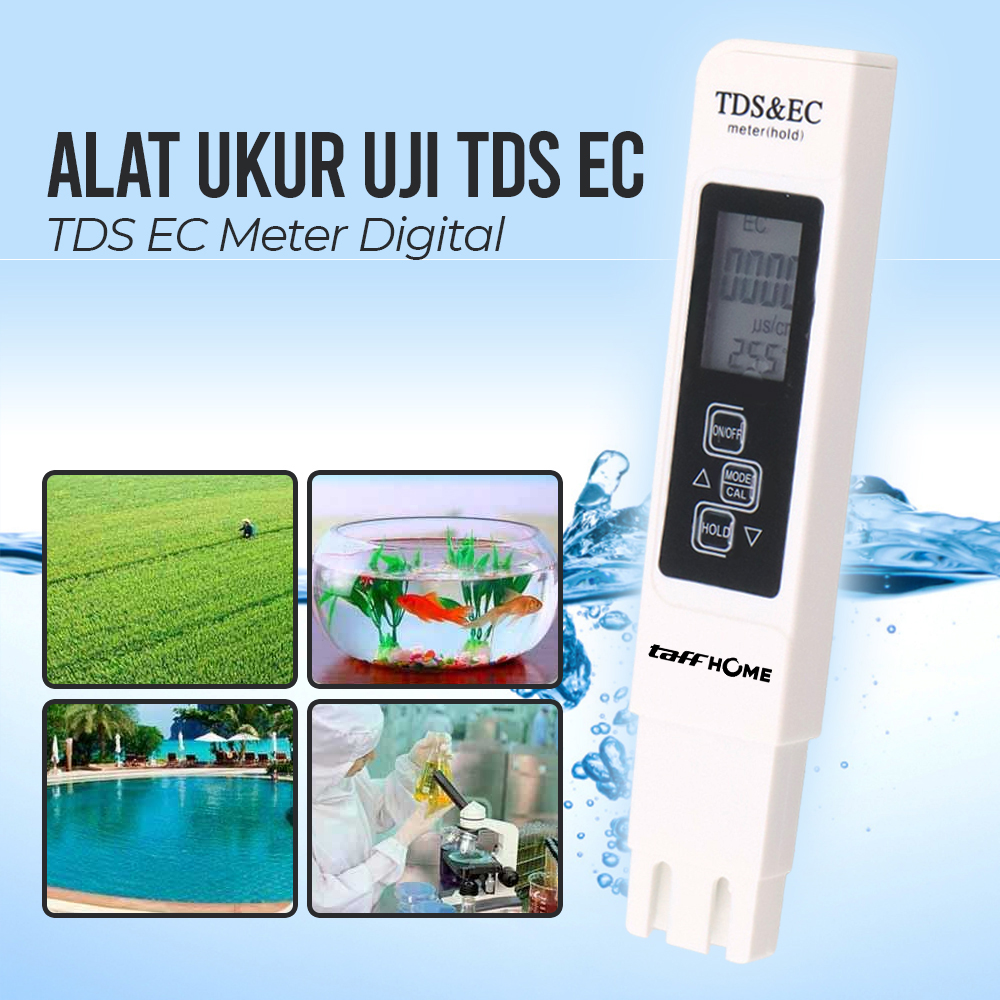 TaffHOME Alat Ukur Uji TDS EC Meter Digital Air Minum Akuarium - E-1 Gambar produk TaffHOME Alat Ukur Uji TDS EC Meter Digital Air Minum Akuarium - E-1 - Utama