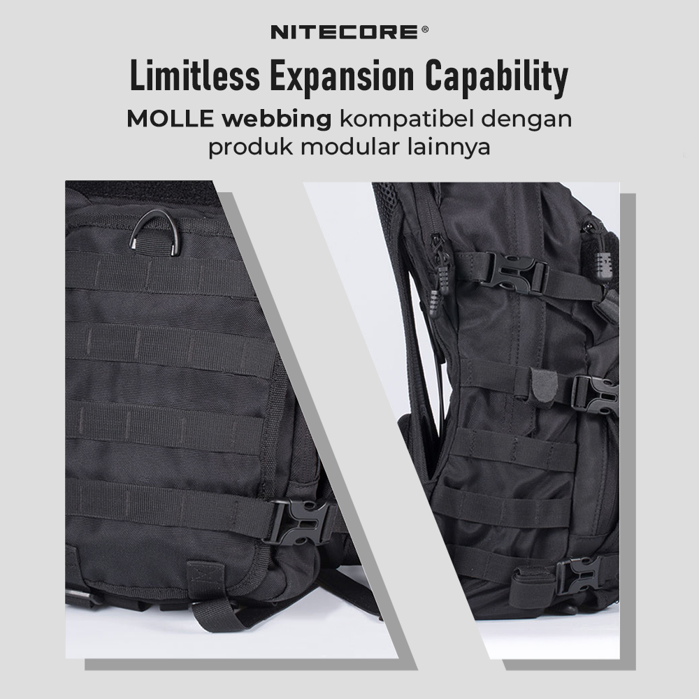 NITECORE Tas Ransel Punggung Laptop Tactical Backpack Outdoor - BP20 Gambar produk NITECORE Tas Ransel Punggung Laptop Tactical Backpack Outdoor - BP20 - 3