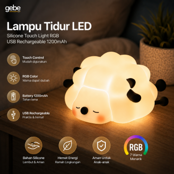 GEBE Lampu Tidur LED Silicone Touch Light RGB USB Rechargeable 1200mAh - YH-311