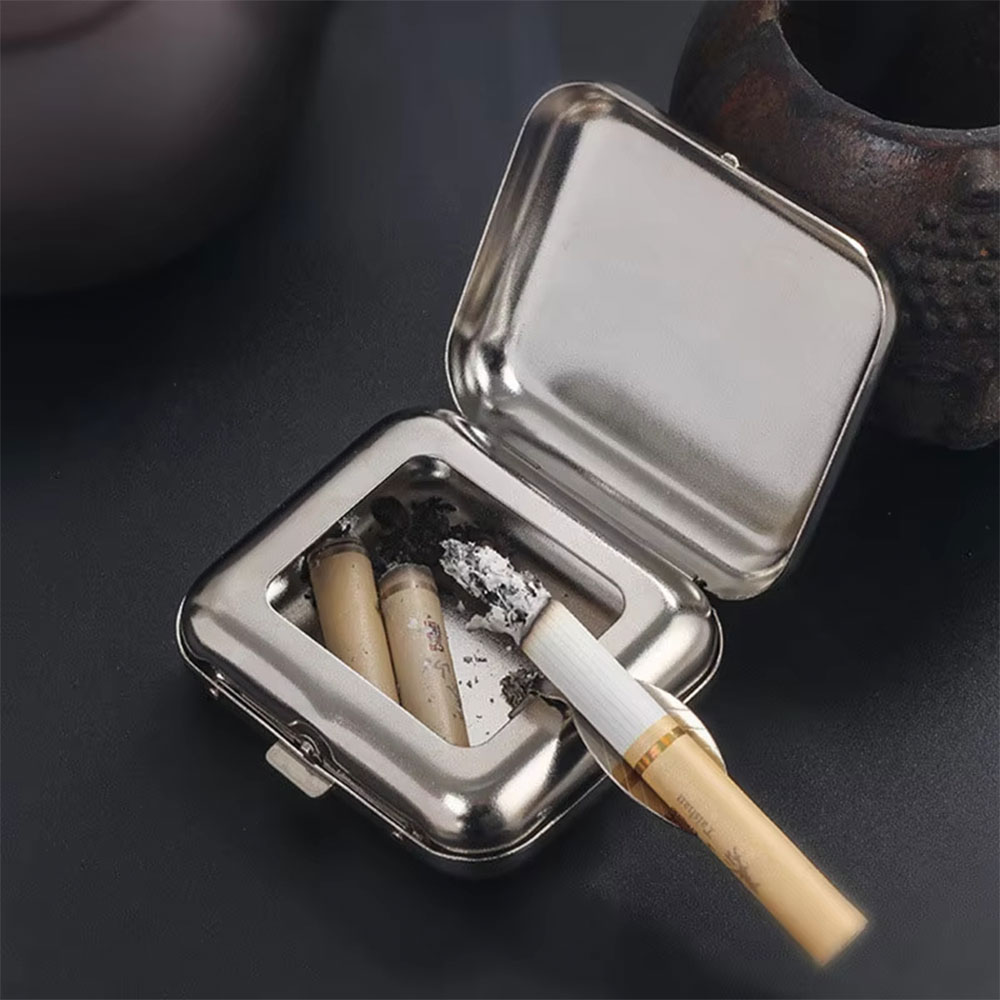 VOV Asbak Rokok Mini Metal Ashtray Ash with Cigeratte Holder Portable - JL35 Gambar produk VOV Asbak Rokok Mini Metal Ashtray Ash with Cigeratte Holder Portable - JL35 - 2